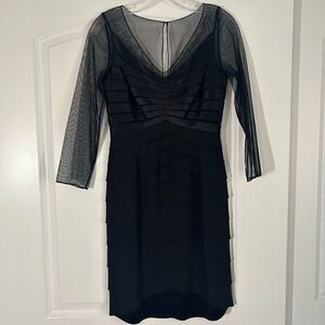 Sherrie Bloom Black Ruffle Long Sleeve Mini Dress